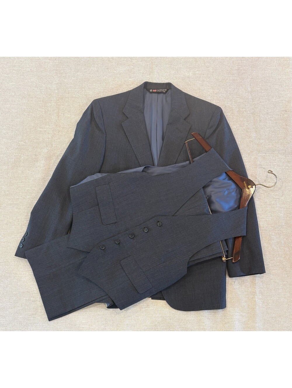 Vintage Austin Reed 3-Piece Suit Charcoal Pinstripe Mens 40R EUC